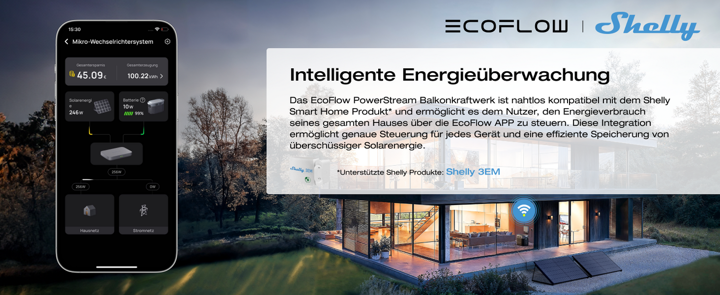 EcoFlow PowerStream Mikrowechselrichter 800W, Intelligenter Solar-Wechselwechsel