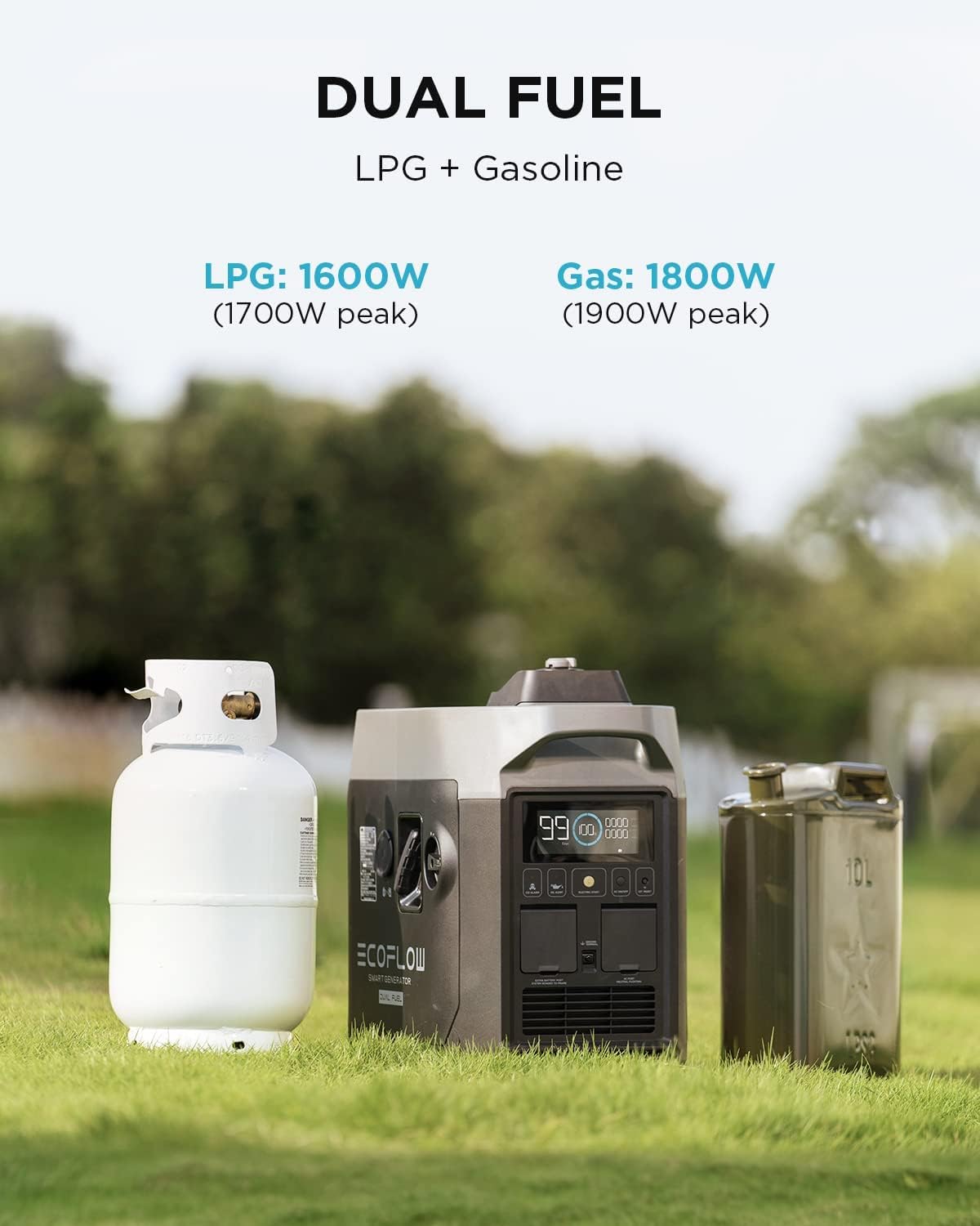 ECOFLOW Dual Fuel Smart Generator Set DELTA Pro tragbare Powerstation 3,6 kW Solargenerator + EcoFlow Powerstream 800 Watt Inselanlage 0 % MwSt.
