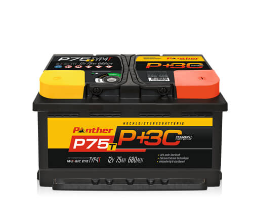 Panther P+30% T-Line 12V 75Ah 750A/EN gefüllt 278 mm x 175 mm x 175 mm (L x B x H)